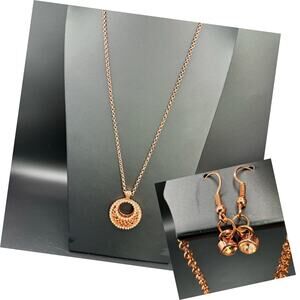 New Paparazzi Net Worth Copper Pendant Rhinestone Bracelet Necklace Set 32"